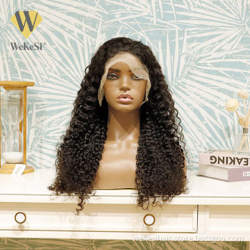 13X4 HD Undetected Transparent Swiss Lace Front Wig Brazilian Water Wave Human Hair Wigs Pre plucked With Baby Hair